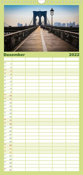 Produktbild: Familienplaner New York City Impressionen / Geburtstagskalender (Wandkalender 2022 , 21 cm x 45 cm, hoch)