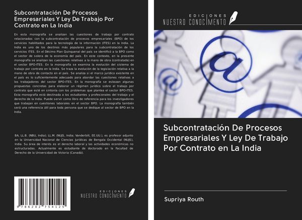 Produktbild: Subcontrataci&oacute;n De Procesos Empresariales Y Ley De Trabajo Por Contrato en La India