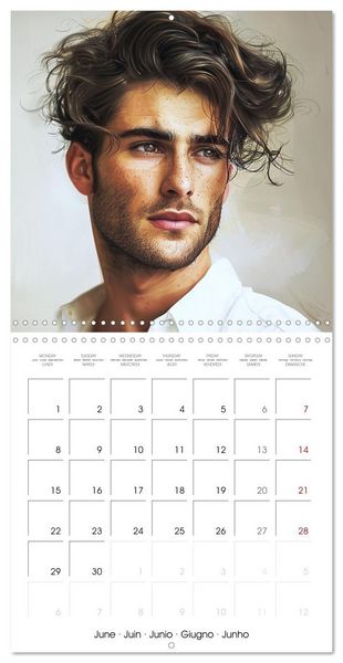 Produktbild: Sous le charme d'hommes sensuels (Calendrier mural carr&eacute; 2026 30x30 cm) Calendrier double avec une page pour vos prises de notes