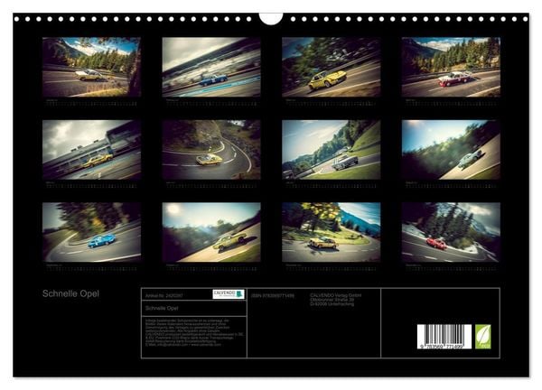 Produktbild: Schnelle Opel (Wandkalender 2027 DIN A3 quer), CALVENDO Monatskalender