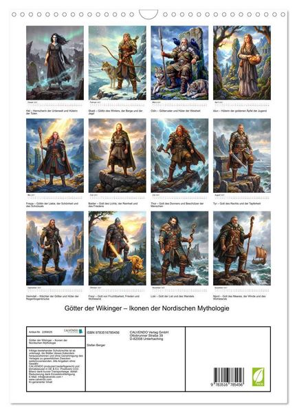 Produktbild: G&ouml;tter der Wikinger &ndash; Ikonen der Nordischen Mythologie (Wandkalender 2027 DIN A3 hoch), CALVENDO Monatskalender