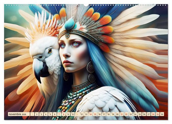 Produktbild: La muse aux oiseaux (Calendrier mural 2026 DIN A2 vertical) calendrier de bureau