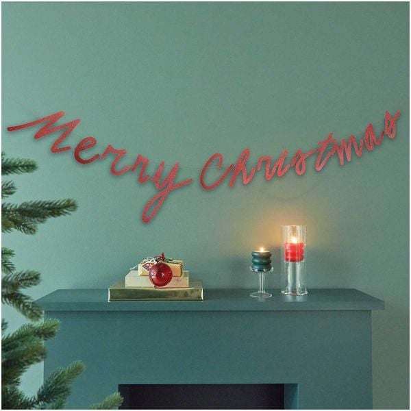 Produktbild: Girlande Merry Christmas, Glitter, Rot MIX, L&auml;nge 3m