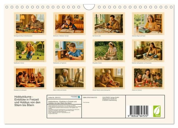Produktbild: Hobbytr&auml;ume - Einblicke in Freizeit und Hobbys von den 50ern bis 80ern (Wandkalender 2026 DIN A4 quer), CALVENDO Monatskalender