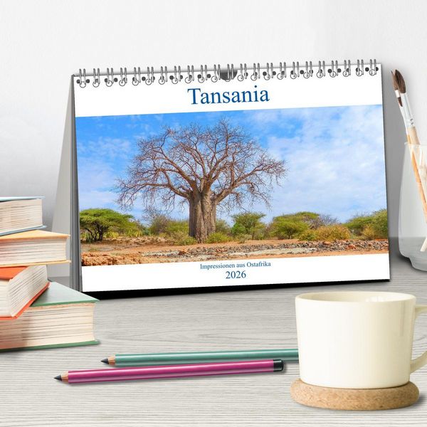Produktbild: Tansania. Impressionen aus Ostafrika (Tischkalender 2026 DIN A5 quer), CALVENDO Monatskalender