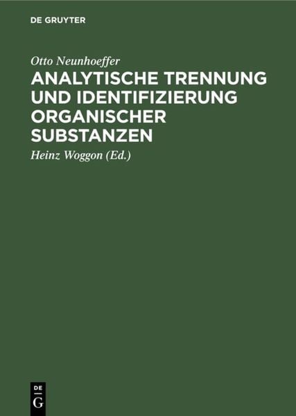 Produktbild: Analytische Trennung und Identifizierung organischer Substanzen