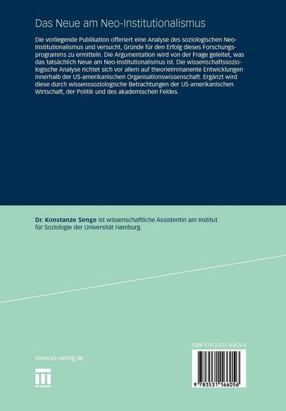 Produktbild: Das Neue am Neo-Institutionalismus