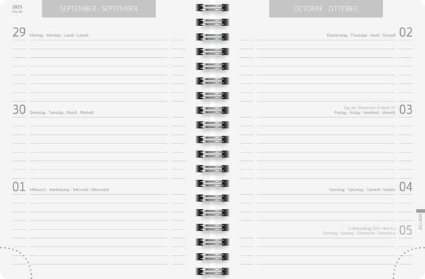 Produktbild: BRUNNEN Schülerkalender (2025/2026) "Botanical", 2 Seiten = 1 Woche, A6, 208 Seiten, Naturkarton-Umschlag, grau