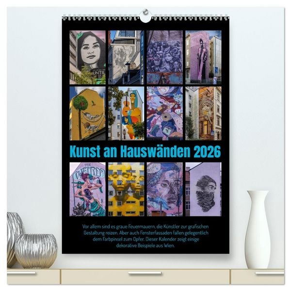 Produktbild: Kunst an Hausw&auml;nden (hochwertiger Premium Wandkalender 2026 DIN A2 hoch), Kunstdruck in Hochglanz