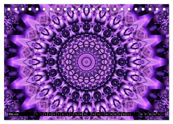 Produktbild: Energie - Mandalas, Spiritualit&auml;t durch die Farbe Lila (Tischkalender 2026 DIN A5 quer), CALVENDO Monatskalender