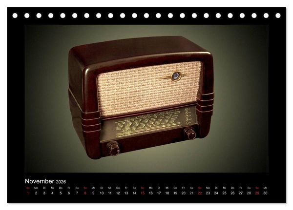 Produktbild: Dampfradios - Antike Radios mit Patina (Tischkalender 2026 DIN A5 quer), CALVENDO Monatskalender