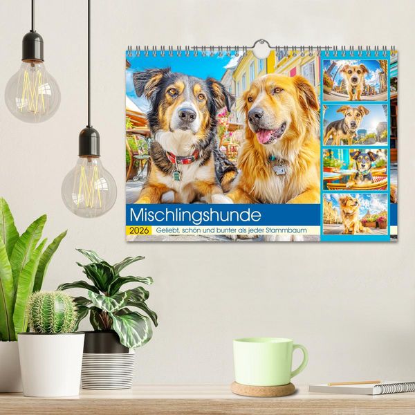 Produktbild: Mischlingshunde. Geliebt, sch&ouml;n und bunter als jeder Stammbaum (Wandkalender 2026 DIN A4 quer), CALVENDO Monatskalender