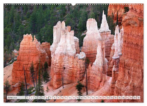 Produktbild: Bryce Canyon, Sunrise and Sunset points (High Quality Premium Wall Calendar 2026 DIN A2 landscape),CALVENDO 12 Month Wall Calendar