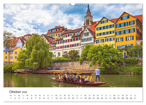 Produktbild: T&uuml;bingen - Die schw&auml;bische Universit&auml;tsstadt (hochwertiger Premium Wandkalender 2026 DIN A2 quer), Kunstdruck in Hochglanz