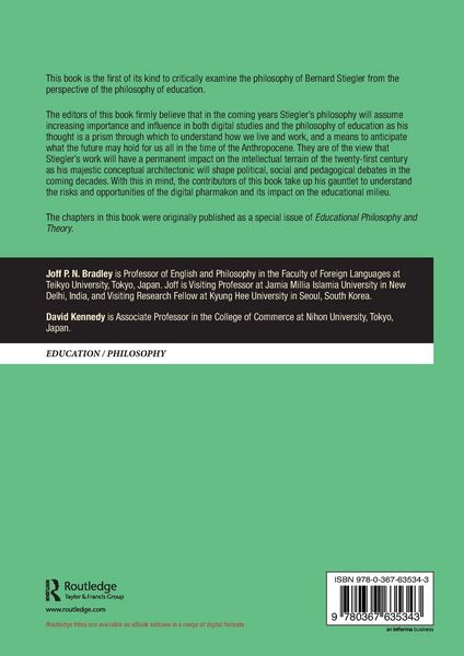 Produktbild: Bernard Stiegler and the Philosophy of Education