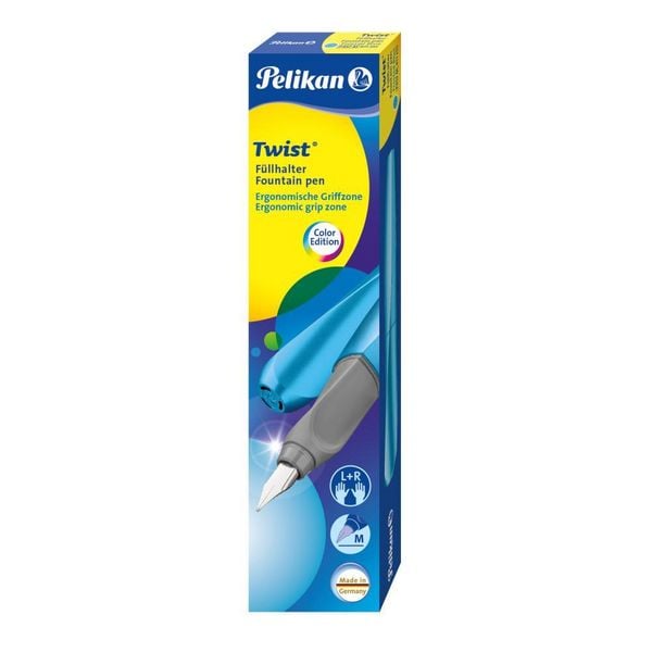 Produktbild: Pelikan F&uuml;ller Twist Frosted Blue Feder M, Rechts- und Linksh&auml;nder