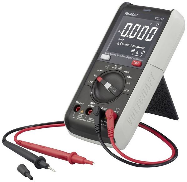Produktbild: VOLTCRAFT VC232 Hand-Multimeter digital True RMS LoZ CAT III 600V Anzeige (Counts): 2000