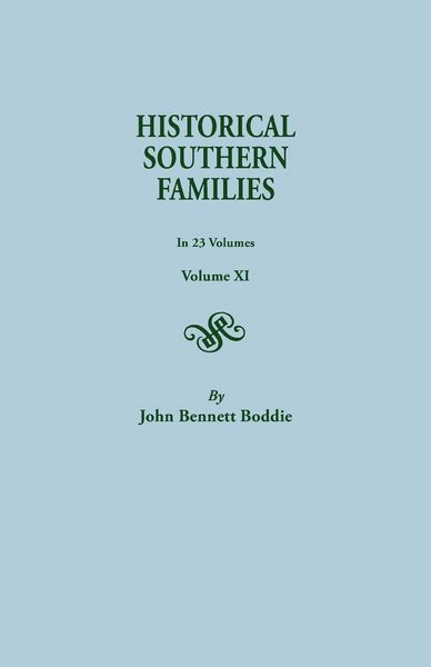 Produktbild: Historical Southern Families. in 23 Volumes. Volume XI