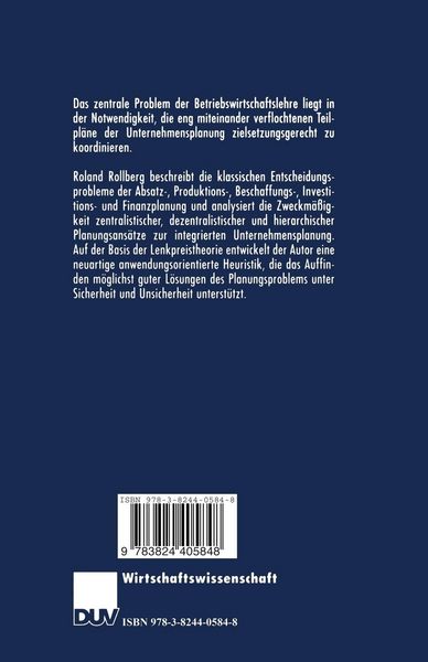 Produktbild: Integrierte Unternehmensplanung