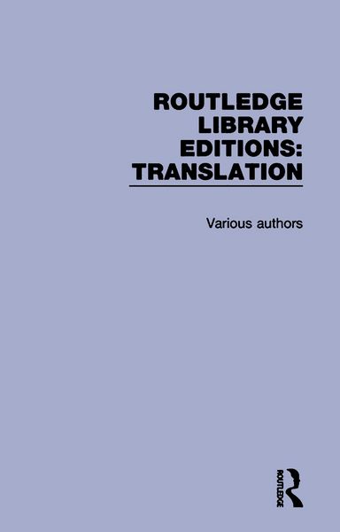 Produktbild: Routledge Library Editions: Translation