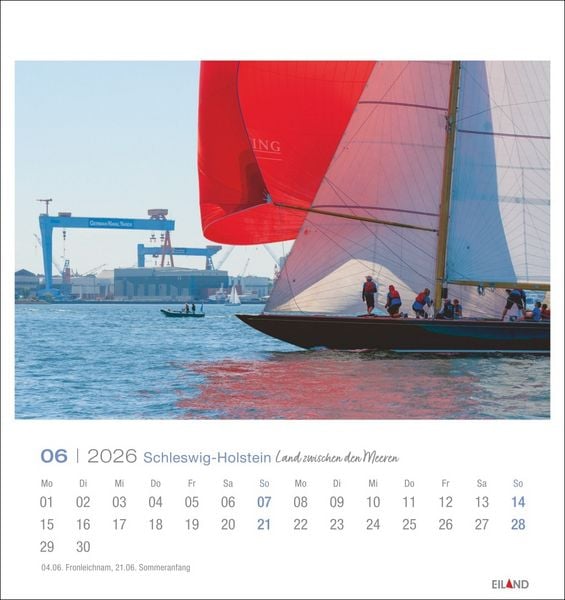 Produktbild: Schleswig-Holstein Postkartenkalender 2026 - Land zwischen den Meeren