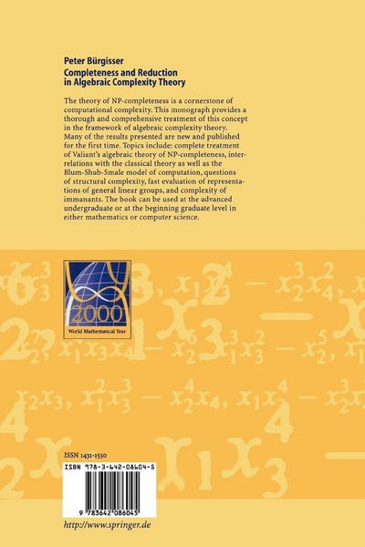 Produktbild: Completeness and Reduction in Algebraic Complexity Theory