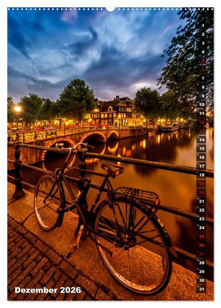 Produktbild: AMSTERDAM Charmantes Stadtherz (Wandkalender 2026 DIN A2 hoch), CALVENDO Monatskalender