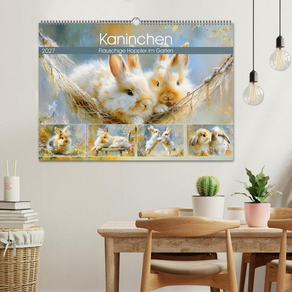Produktbild: Kaninchen. Flauschige Hoppler im Garten (Wandkalender 2027 DIN A2 quer), CALVENDO Monatskalender