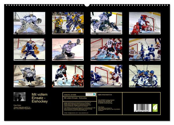 Produktbild: Mit vollem Einsatz - Eishockey (hochwertiger Premium Wandkalender 2026 DIN A2 quer), Kunstdruck in Hochglanz