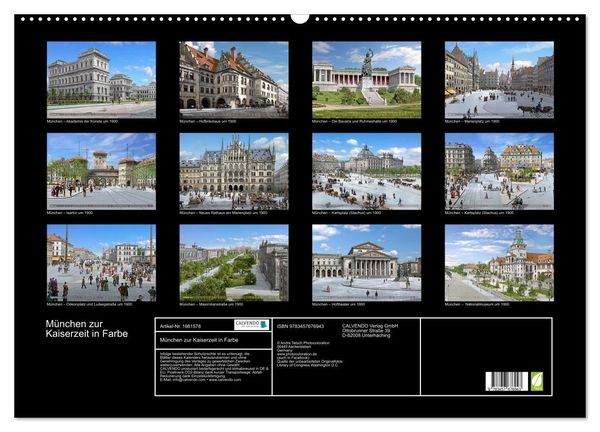 Produktbild: M&uuml;nchen zur Kaiserzeit in Farbe (Wandkalender 2026 DIN A2 quer), CALVENDO Monatskalender