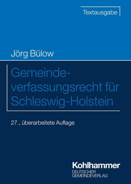 Produktbild: Gemeindeverfassungsrecht f&uuml;r Schleswig-Holstein