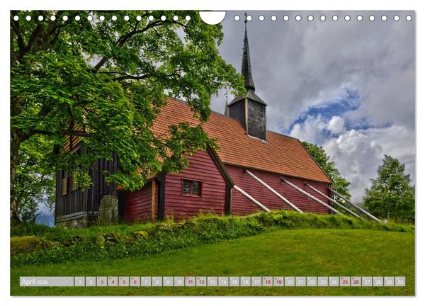 Produktbild: Norwegens Stabkirchen (Wandkalender 2026 DIN A4 quer), CALVENDO Monatskalender