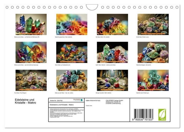 Produktbild: Edelsteine und Kristalle - Makro (Wandkalender 2027 DIN A4 quer), CALVENDO Monatskalender