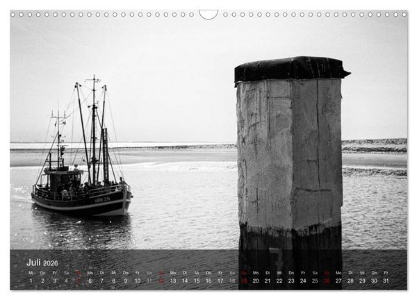 Produktbild: Wangerooge Noir (Wandkalender 2026 DIN A3 quer), CALVENDO Monatskalender