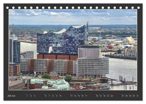 Produktbild: Wahrzeichen Elbphilharmonie (Tischkalender 2026 DIN A5 quer), CALVENDO Monatskalender