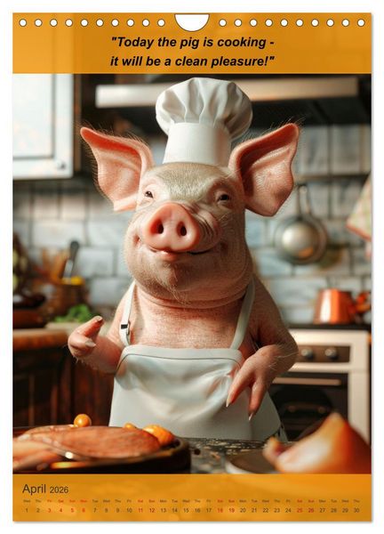 Produktbild: Cooking with animal humor (Wall Calendar 2026 DIN A4 portrait), CALVENDO 12 Month Wall Calendar
