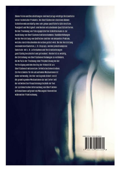 Produktbild: In-situ Visualisierung von Oberfl&auml;chendeformationen aufgrund von Marangoni-Konvektion w&auml;hrend der Filmtrocknung