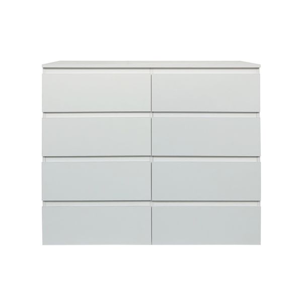 Produktbild: HTI-Living Moderne Kommode mit 8 grifflosen Schubladen Wei&szlig; Sideboard