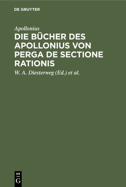Produktbild: Die B&uuml;cher des Apollonius von Perga de sectione rationis