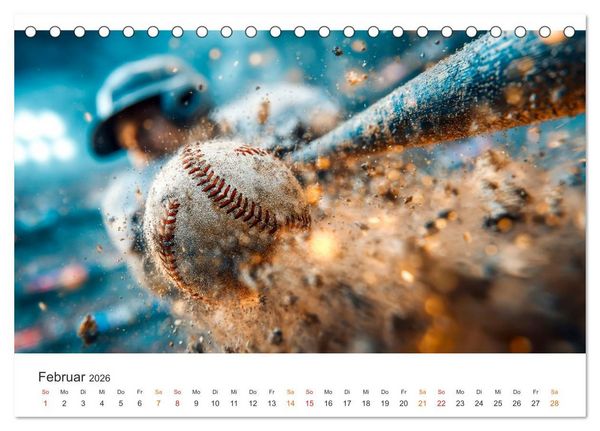 Produktbild: Power Baseball (Tischkalender 2026 DIN A5 quer), CALVENDO Monatskalender