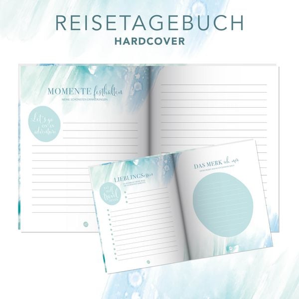 Produktbild: Reisetagebuch zum selber Schreiben inkl. Postkarten, Sammeltasche und herausnehmbaren Reiseplaner. Hardcover Urlaubstagebuch mit inspirierenden Zitaten zum Ausf&uuml;llen f&uuml;r bis zu 3 Wochen, inkl. Reisetipps. Stay Inspired! by Lisa Wirth