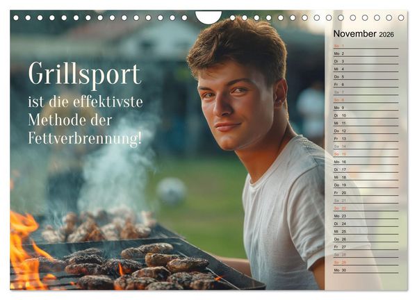 Produktbild: Lieblingshobby Grillen (Wandkalender 2026 DIN A4 quer), CALVENDO Monatskalender