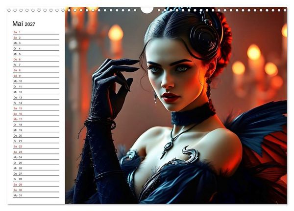 Produktbild: Geheimnisvolle Frauenportr&auml;ts (Wandkalender 2027 DIN A3 quer), CALVENDO Monatskalender