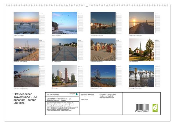 Produktbild: Ostseeheilbad Travem&uuml;nde - Die sch&ouml;nste Tochter L&uuml;becks (hochwertiger Premium Wandkalender 2026 DIN A2 quer), Kunstdruck in Hochglanz