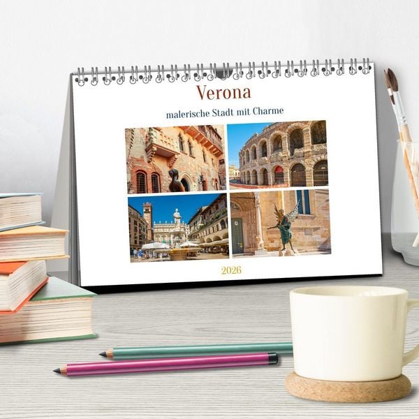 Produktbild: Verona - malerische Stadt mit Charme (Tischkalender 2026 DIN A5 quer), CALVENDO Monatskalender
