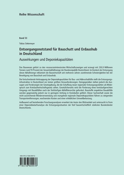 Produktbild: Entsorgungsnotstand f&uuml;r Bauschutt und Erdaushub in Deutschland