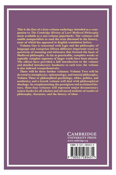 Produktbild: The Cambridge Translations of Medieval Philosophical Texts
