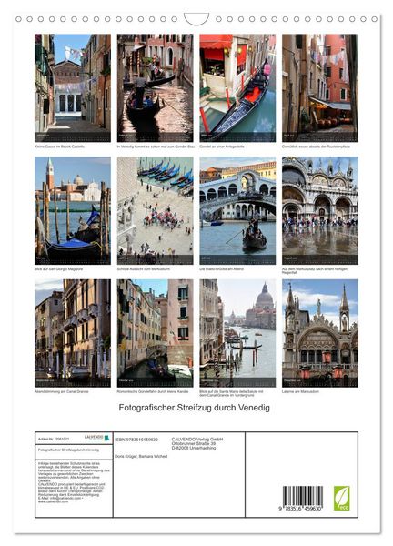 Produktbild: Fotografischer Streifzug durch Venedig (Wandkalender 2026 DIN A3 hoch), CALVENDO Monatskalender