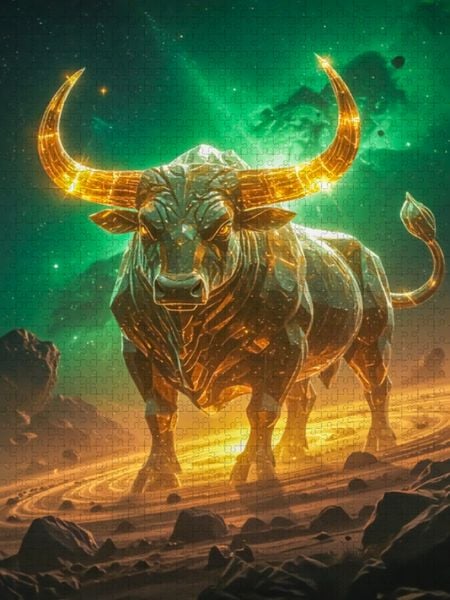 Produktbild: CALVENDO Puzzle Stier - Der Geist der Erde | 1000 Teile Lege-Gr&ouml;&szlig;e 64x48cm Foto-Puzzle f&uuml;r gl&uuml;ckliche Stunden