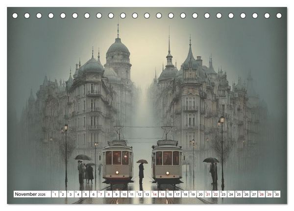 Produktbild: Stra&szlig;enbahnen - Pulsadern der Stadt (Tischkalender 2026 DIN A5 quer), CALVENDO Monatskalender